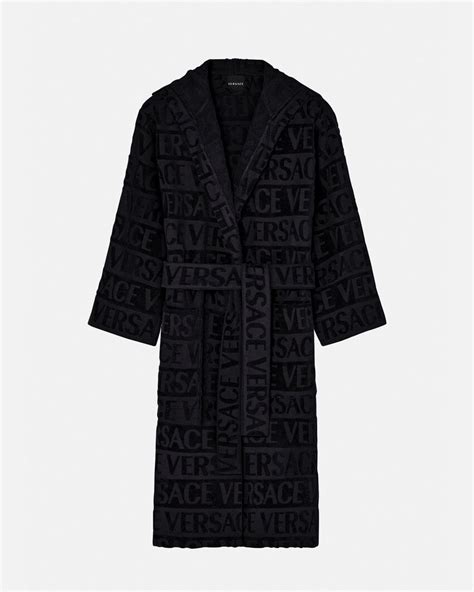 versace robe long hair|Versace Allover Bathrobe Black .